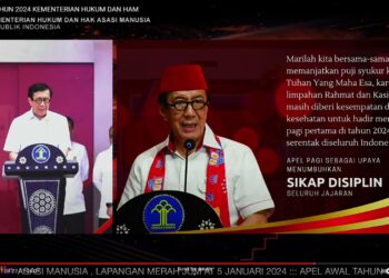 Menkumham Yasonna Laoly menyampaikan arahan kepada seluruh jajarannya