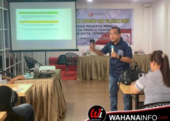 Bawaslu Kota Tebing Tinggi Saat Melaksanakan Penguatan Kapasitas Dan Pelatihan Saksi Bagi Peserta Pemilu 2024