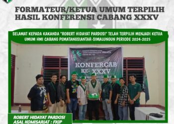 Ketua Terpilih Robert Hidayat Ketua Umum HMI Cabang Siantar-Simalungun